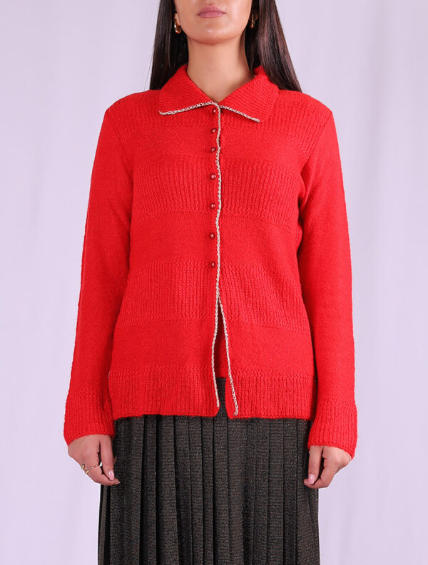 Cardigan Twinset rosso vintage